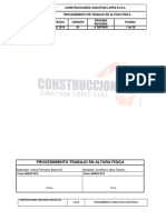 Procedimiento de TRABAJO EN ALTURA