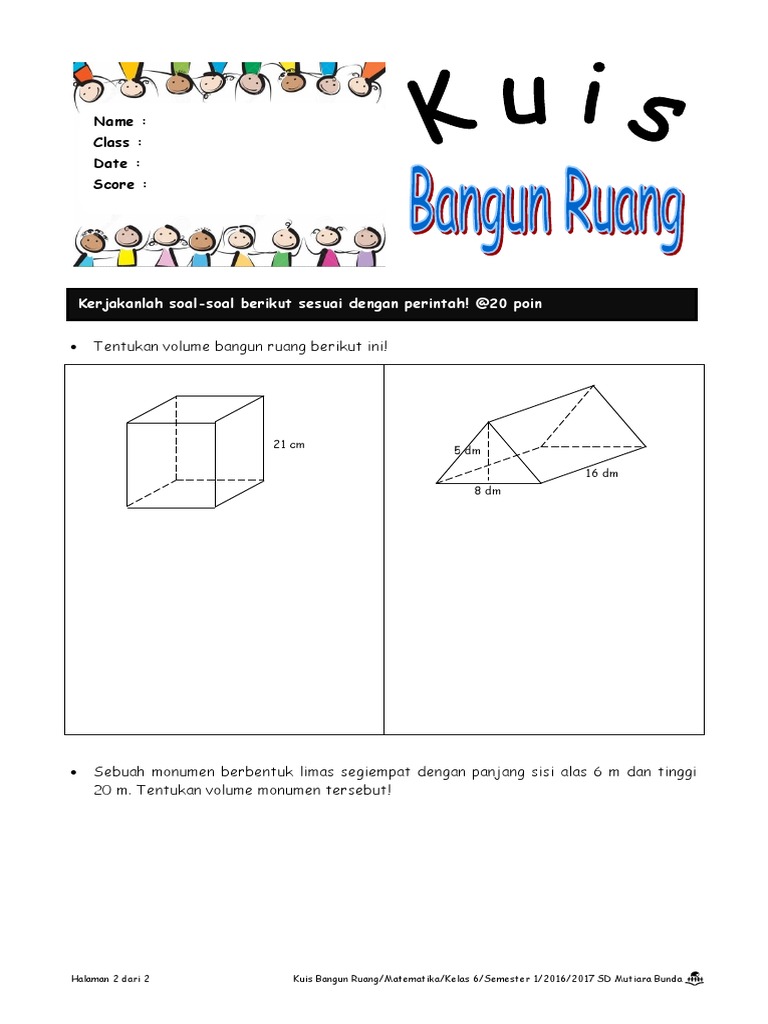 Kuis Bangun Ruang