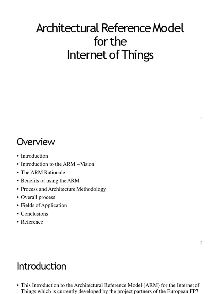 IoT Architectural Reference Model Overview | PDF | Internet Of Things ...
