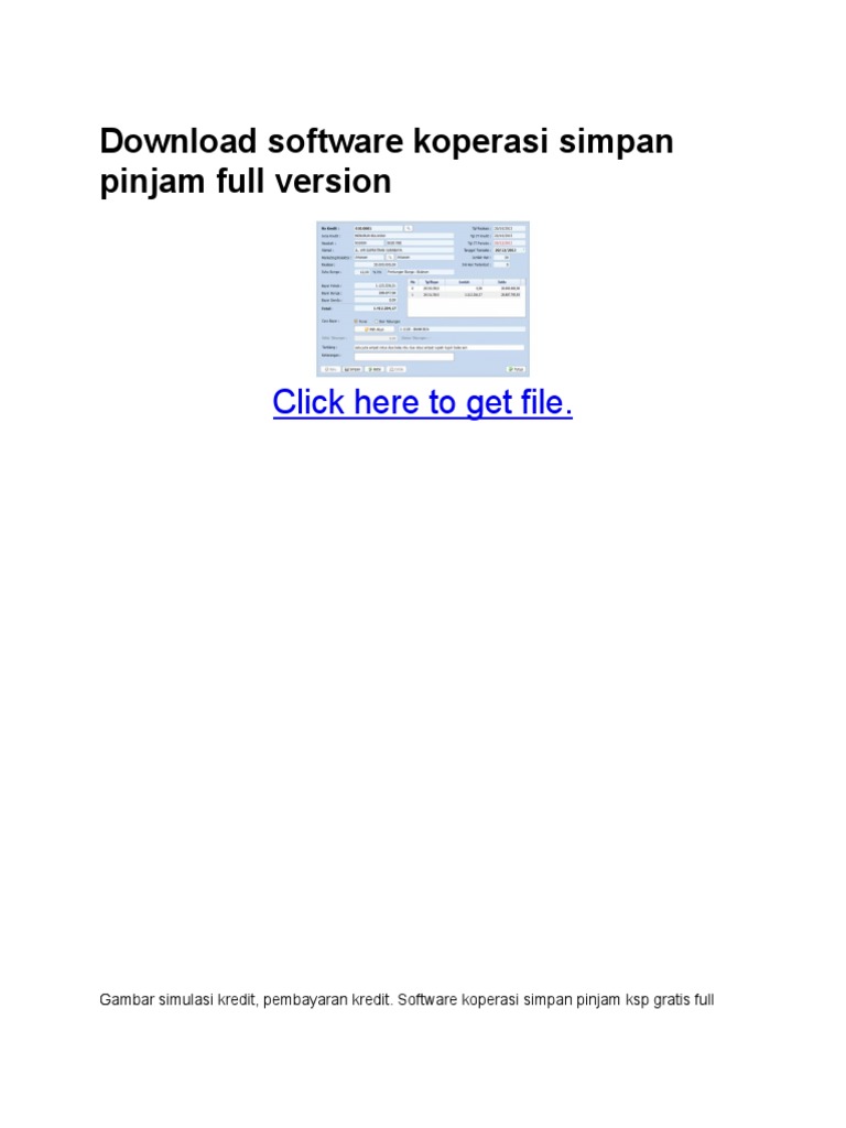 Download Software Koperasi Simpan Pinjam | PDF
