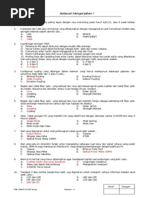 Soal Teknologi Jaringan Berbasis Luas Wan Xi Genap 20182019 Upload