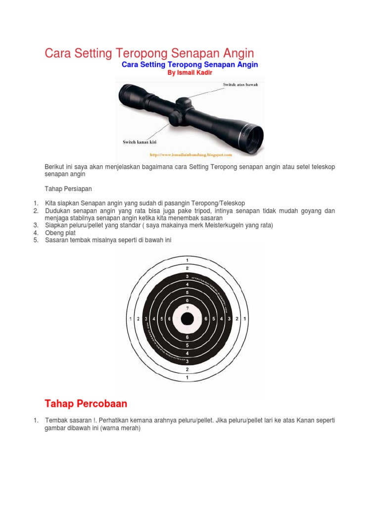 Cara Setting Teropong Senapan Angin | Pdf