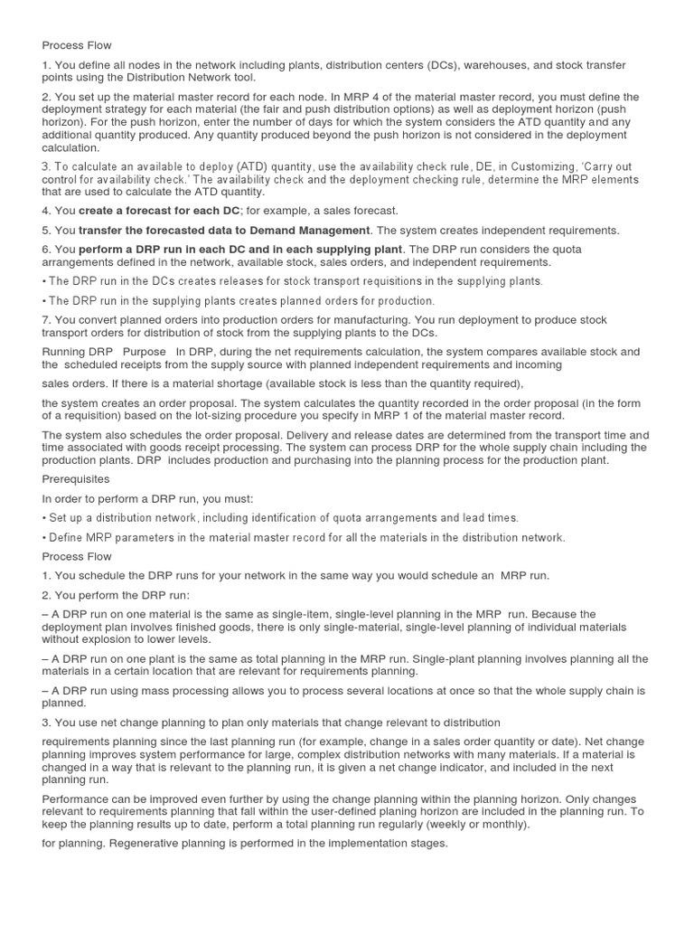 DRP Flow | PDF | Direct Current | Supply Chain Management