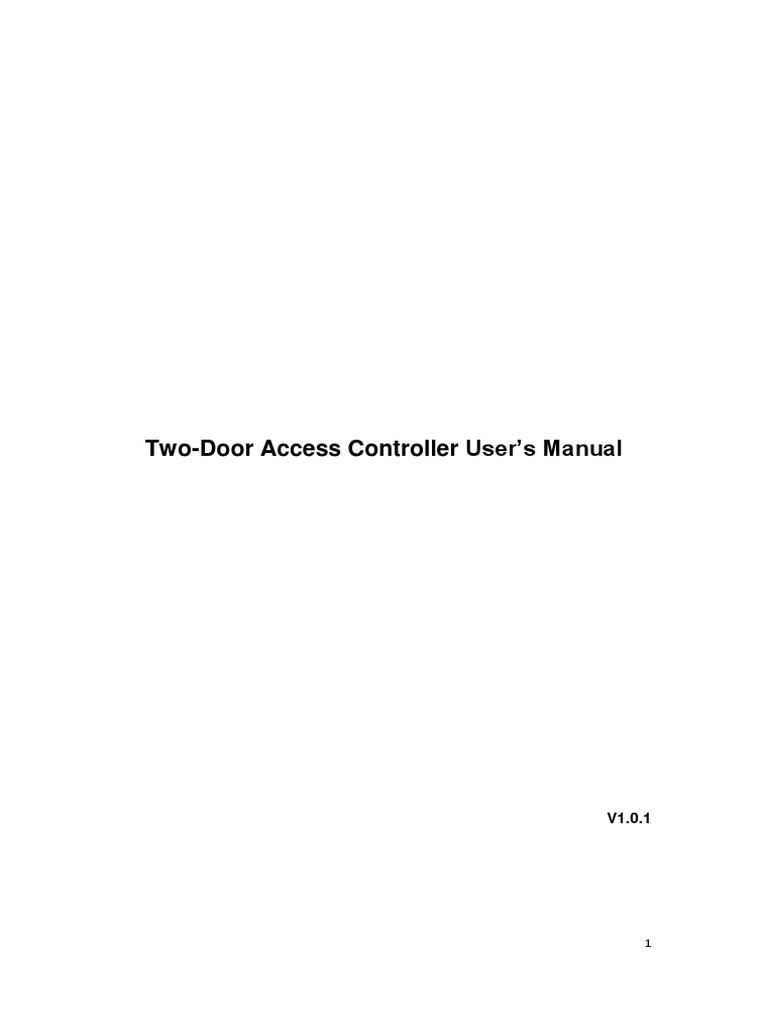Two-Door Access Controller User's Manual V1.0.1 201410 | PDF | Security ...