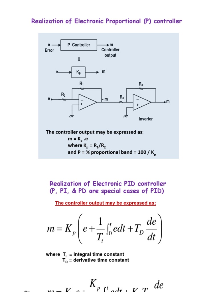 Realization of Electronic Proportional (P) Controller | PDF | Control ...