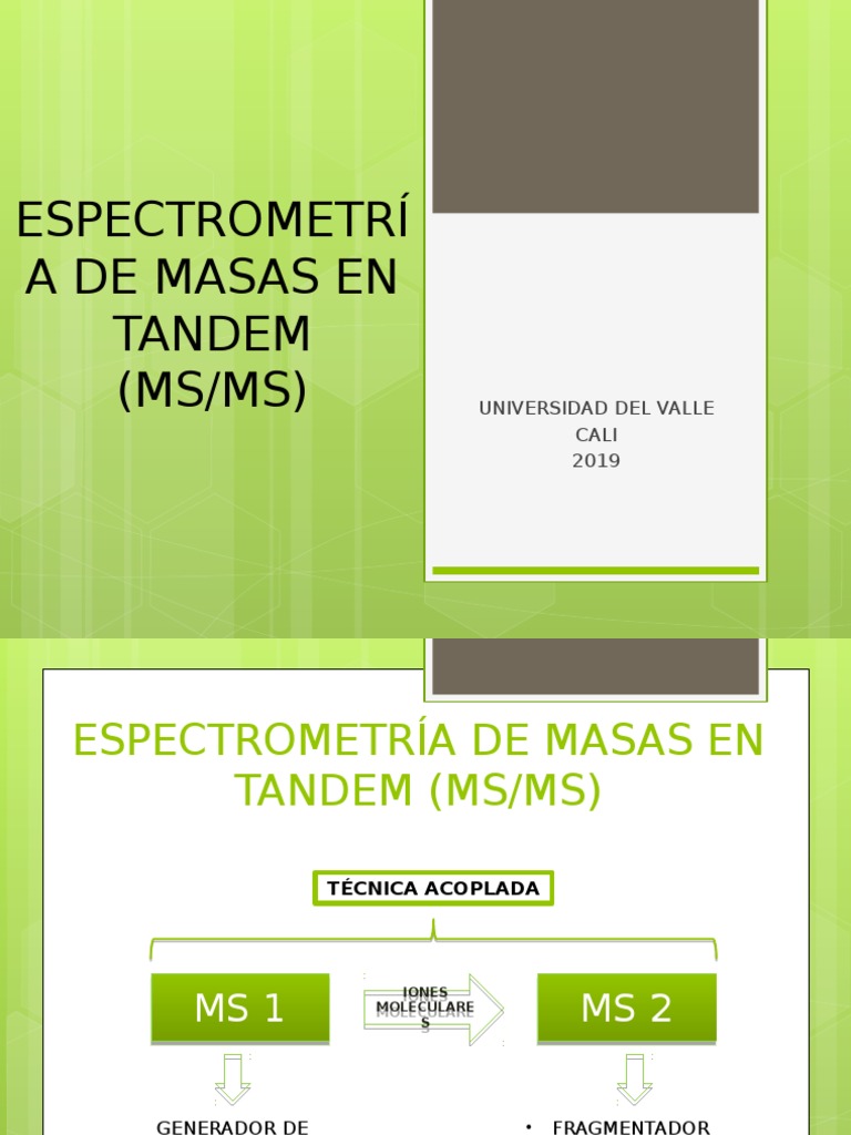 Espectrometría de Masas en Tandem | PDF | Espectrometría de masas ...