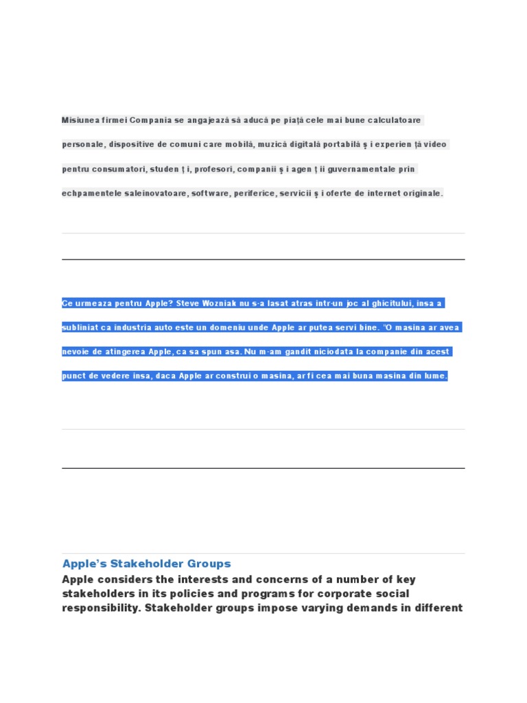 Apple S Stakeholder Groups I Cloud Apple Inc