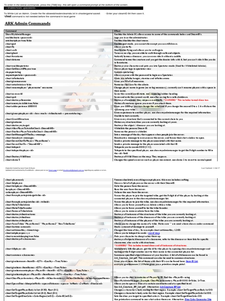 Ark Commands | PDF