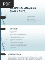 Technical Analysis (Last 7 Steps) : Nikhita Rustagi 6017 Mba 4 Semester Project Planning, Analysis and Managment