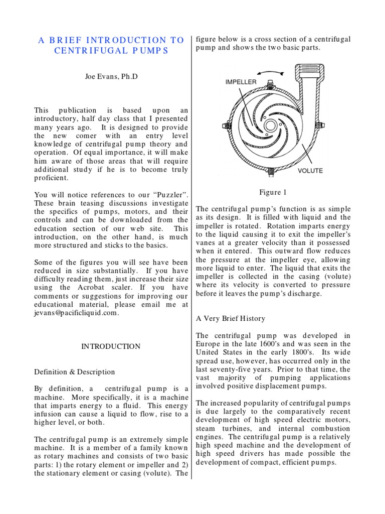 Introduction to Centrifugal Pumps | PDF | Business