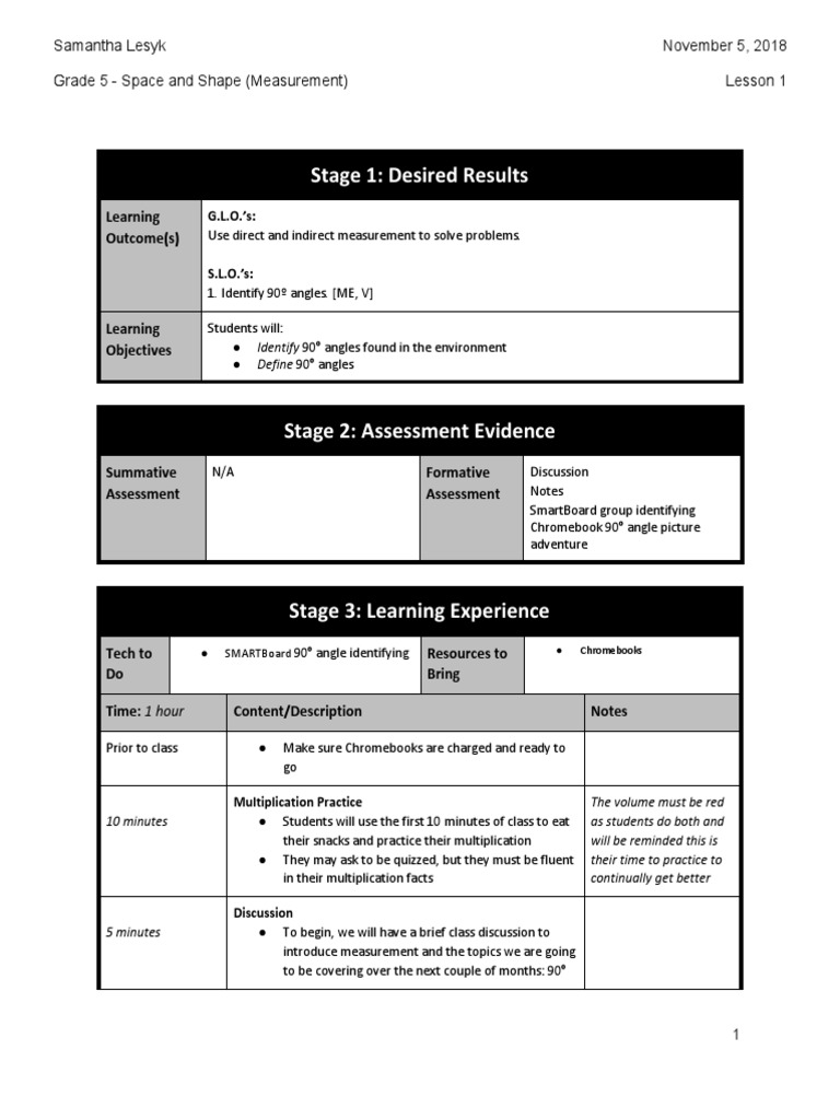 Grade 5: Exploring 90° Angles | PDF | Angle | Educational Psychology