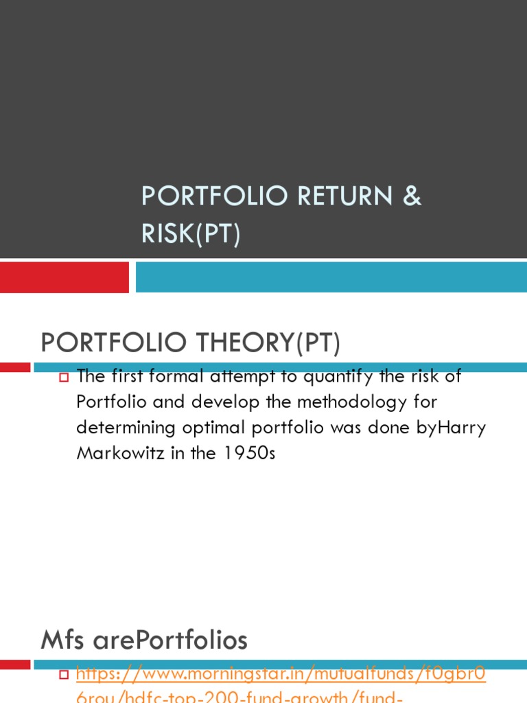 Portfolio Return and Risk Analysis Guide | PDF | Finance & Money Management