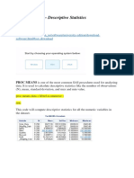 SAS Descriptive Statistics Procedures