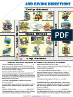 Askıng For and GIVING DIRECTIONS: Read The Directions and Write The Name of The Places in The Blanks
