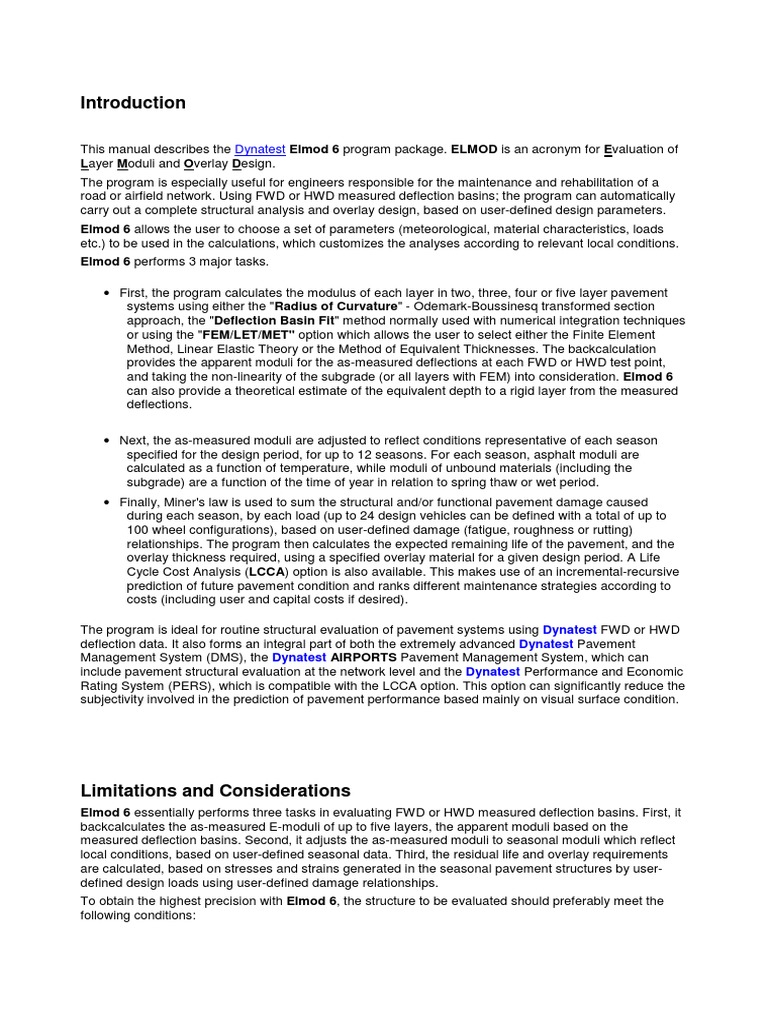 Elmod 6: Pavement Analysis Tool | PDF | Young's Modulus | Menu (Computing)