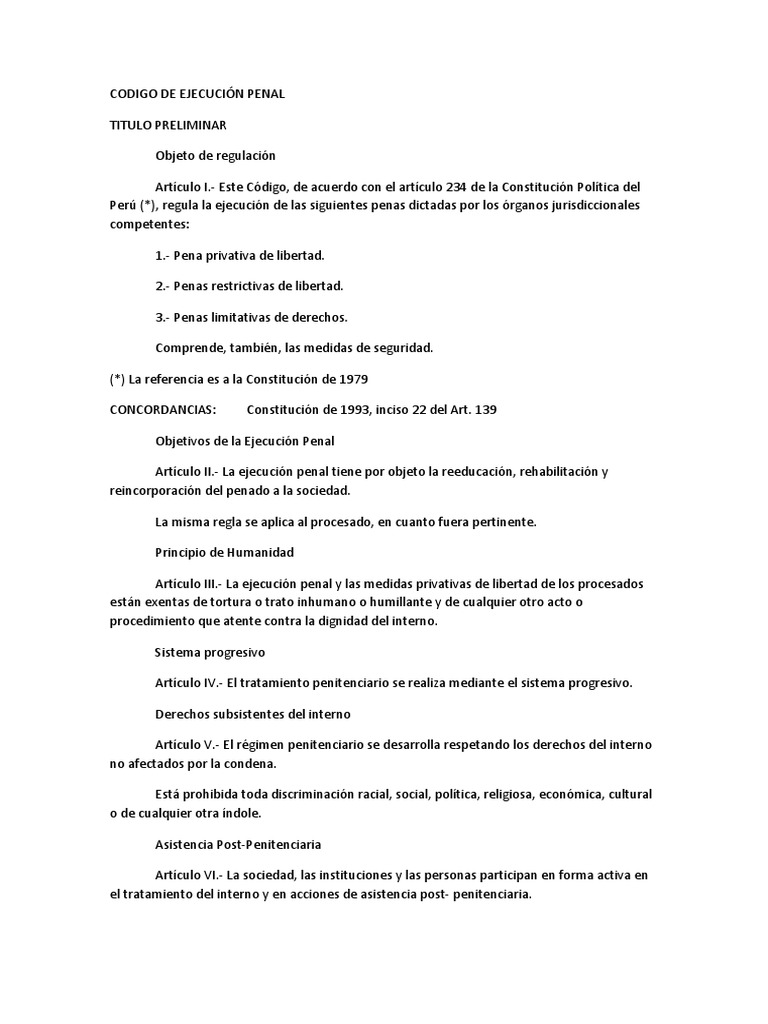 A.decreto Legislativo #654-Código de Ejecución Penal | PDF | Pena ...