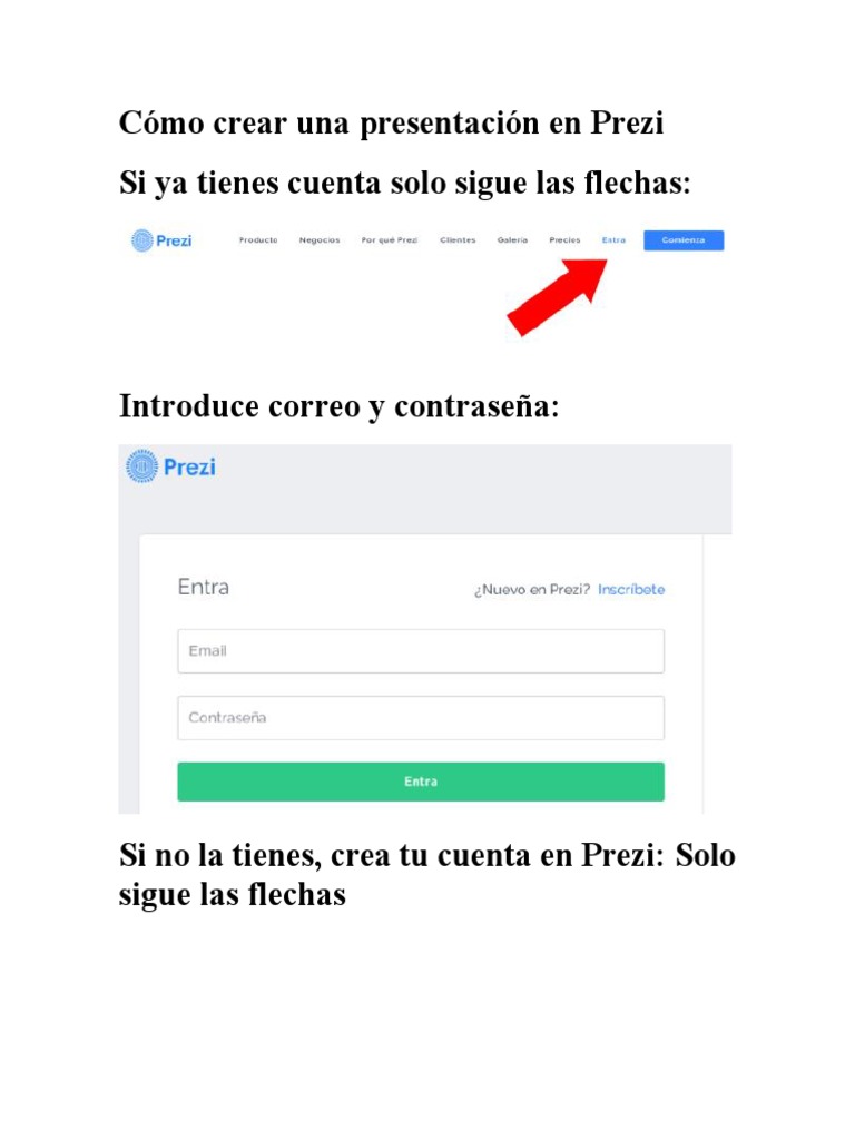 Guía para crear presentaciones en Prezi | PDF | Software | Informática