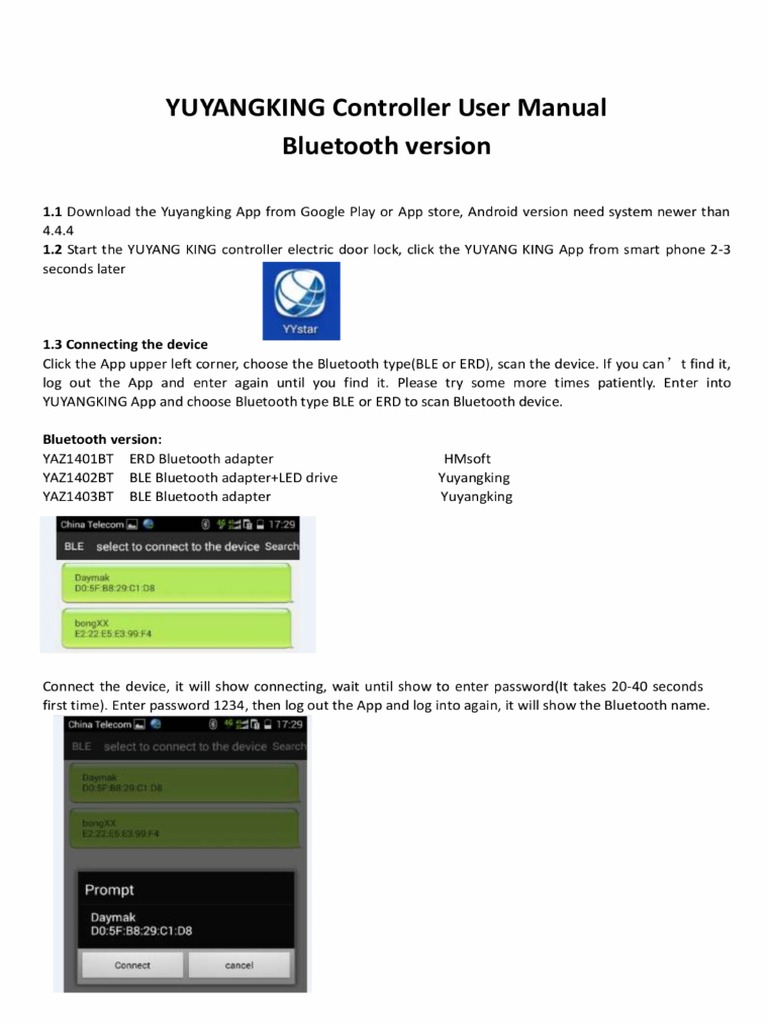 Yuyangking Controller User Manual Bluetooth Version | PDF | Computing ...