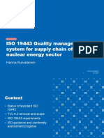 ISO 19443 Quality Management System For Supply Chain of The Nuclear Energy Sector