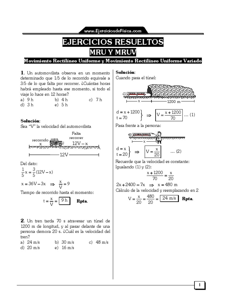 Get Ejercicios De M.r.u.v Resueltos Images