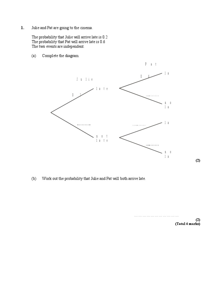 Probability Tree Diagrams | PDF | Drink | Edible Fruits