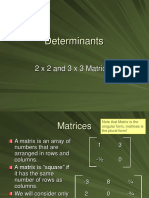 Determinants: 2 X 2 and 3 X 3 Matrices