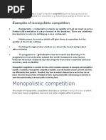 Examples of Monopolistic Competition