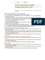 Preguntas Frecuentes Sobre La Seguridad de La Vacuna Contra El VPH PDF