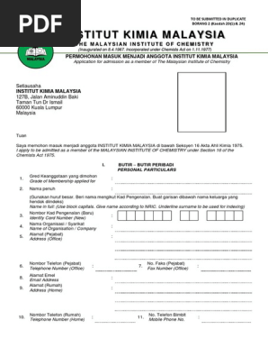 Ikm Membership Form Pdf Academic Degree Academia