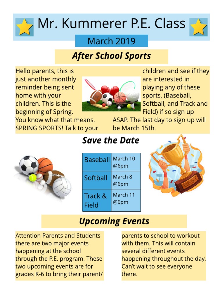Spring Sports Sign-Up Reminder | PDF