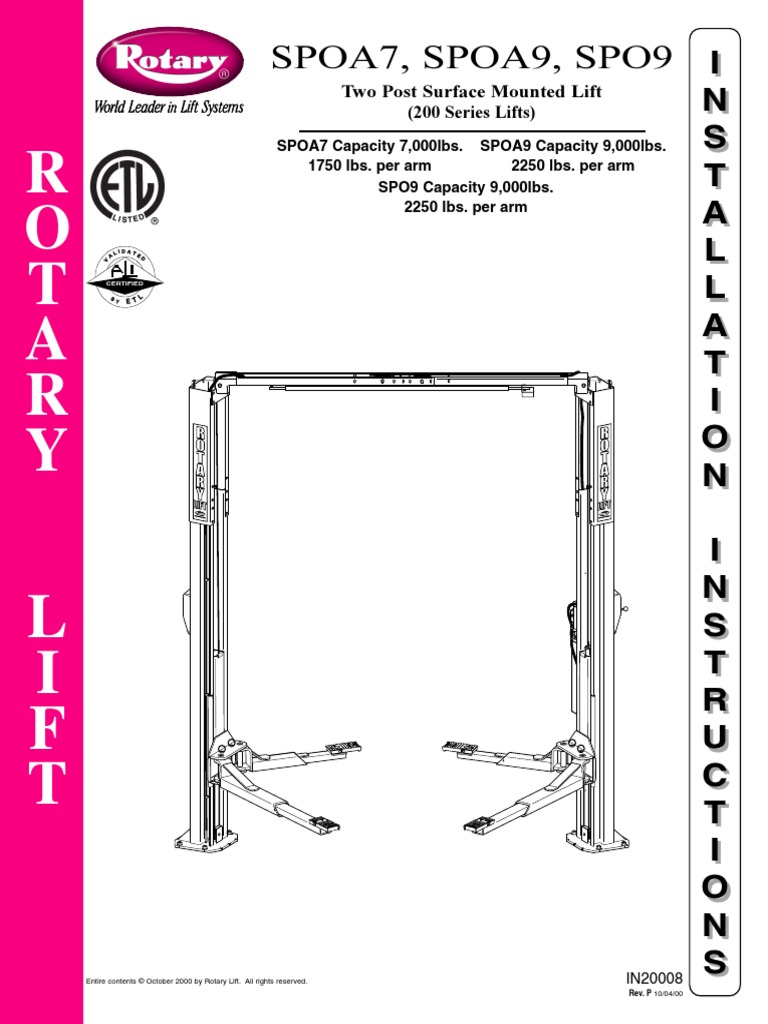 Rotary Spoa7-9 Spo9 400 Series Install PDF | PDF | Switch | Fuse ...