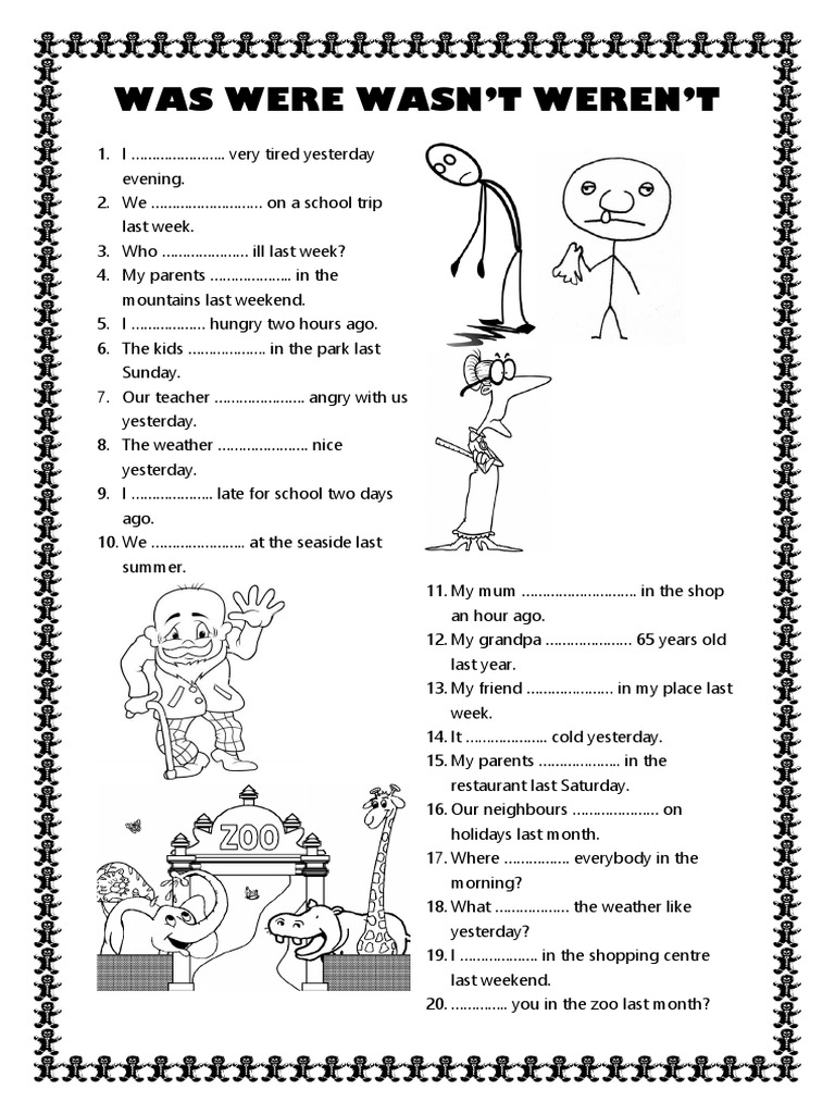 Was/Were Sentence Exercises | PDF