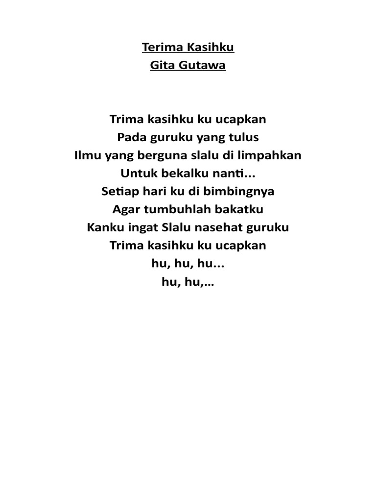 Download Lagu Terima Kasihku Kuucapkan Pada Guruku Yang Tulus Belajar