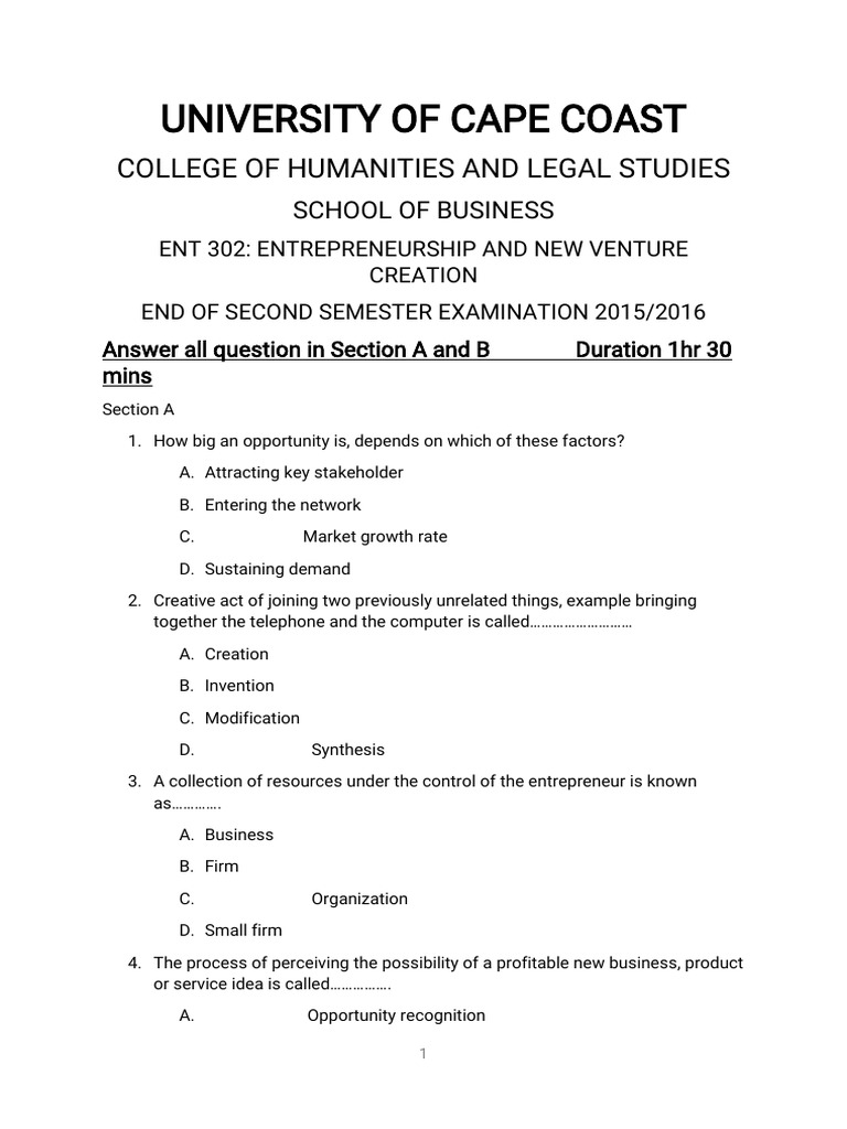Entrep. Exams0001 | PDF