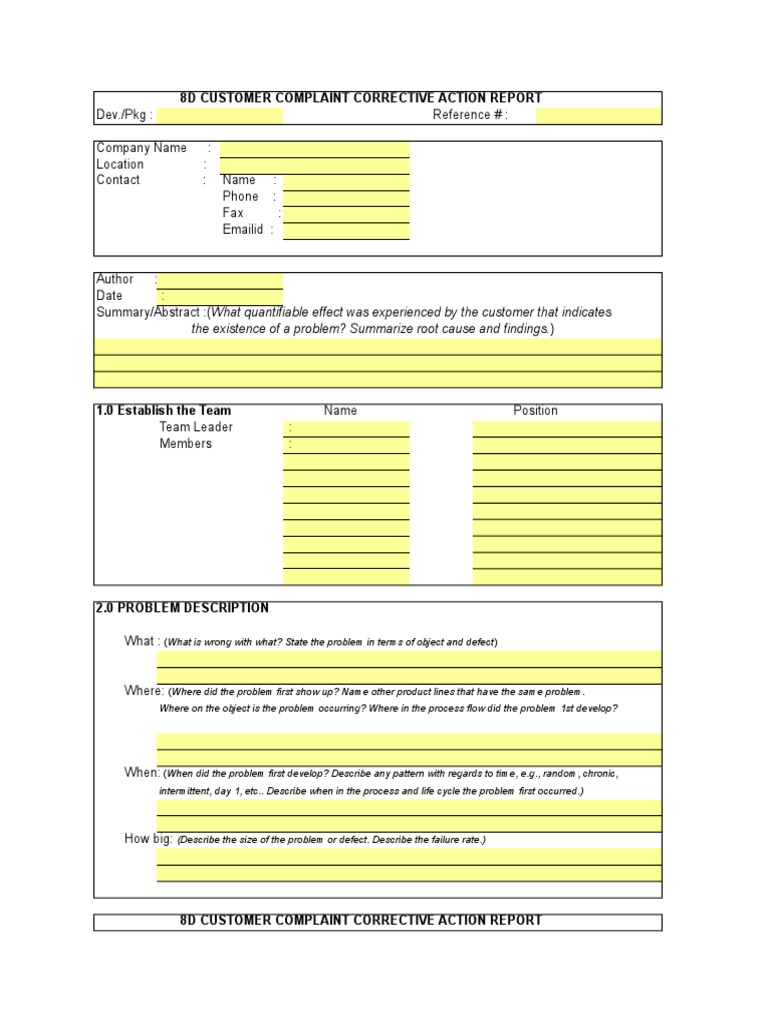 22D Report Template  PDF  Computing  Business Regarding 8D Report Format Template