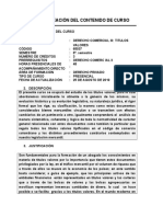 Carta Descriptiva de Derecho Comercial III (Titulos Valores) 2015