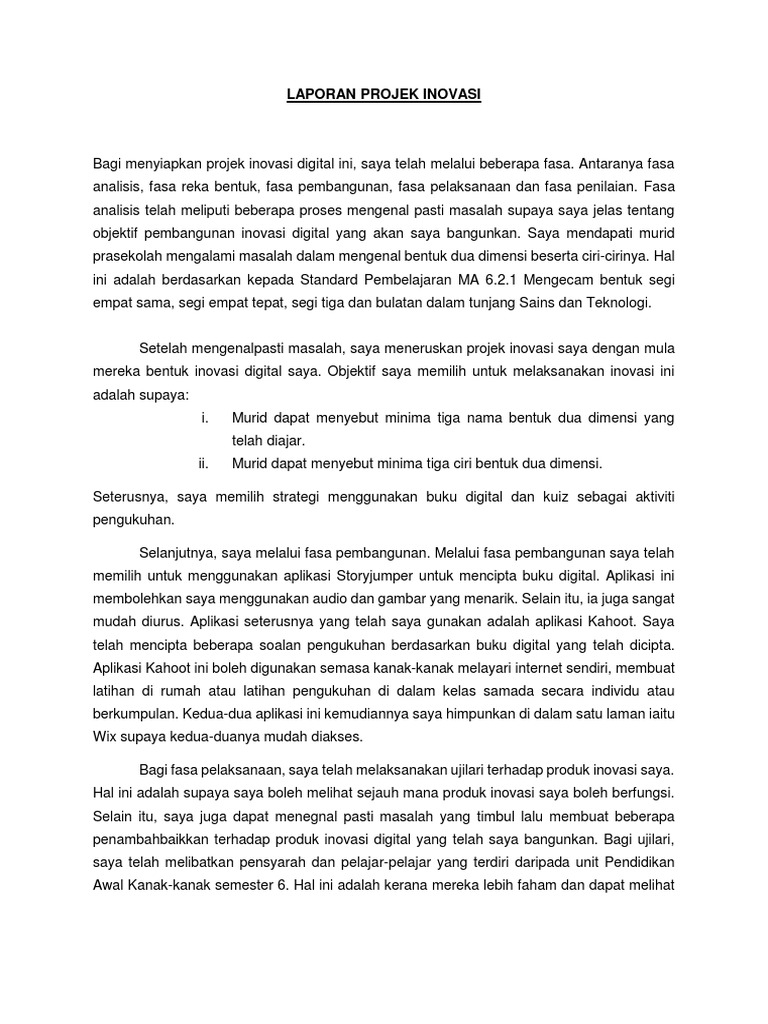 Laporan Inovasi Digital Docx
