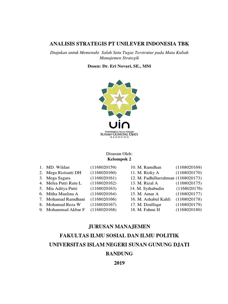 K 2 Analisis Strategik Pt Unilever Indonesia Tbk