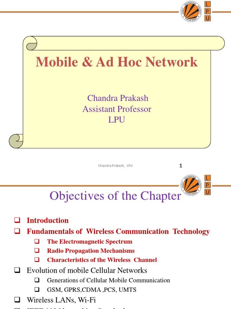 Mobile & Ad Hoc Network: Chandra Prakash Assistant Professor LPU | PDF ...