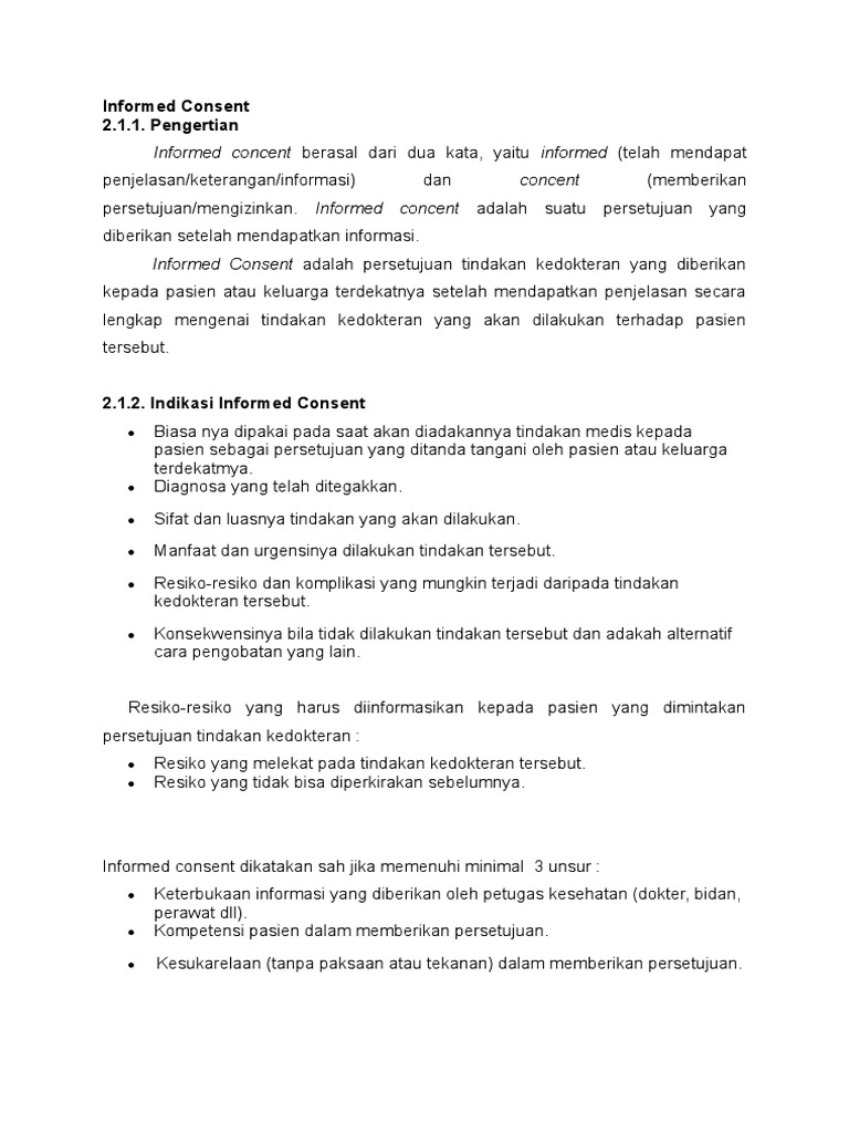 Informed Consent dan Informed Choice Kebidanan | PDF