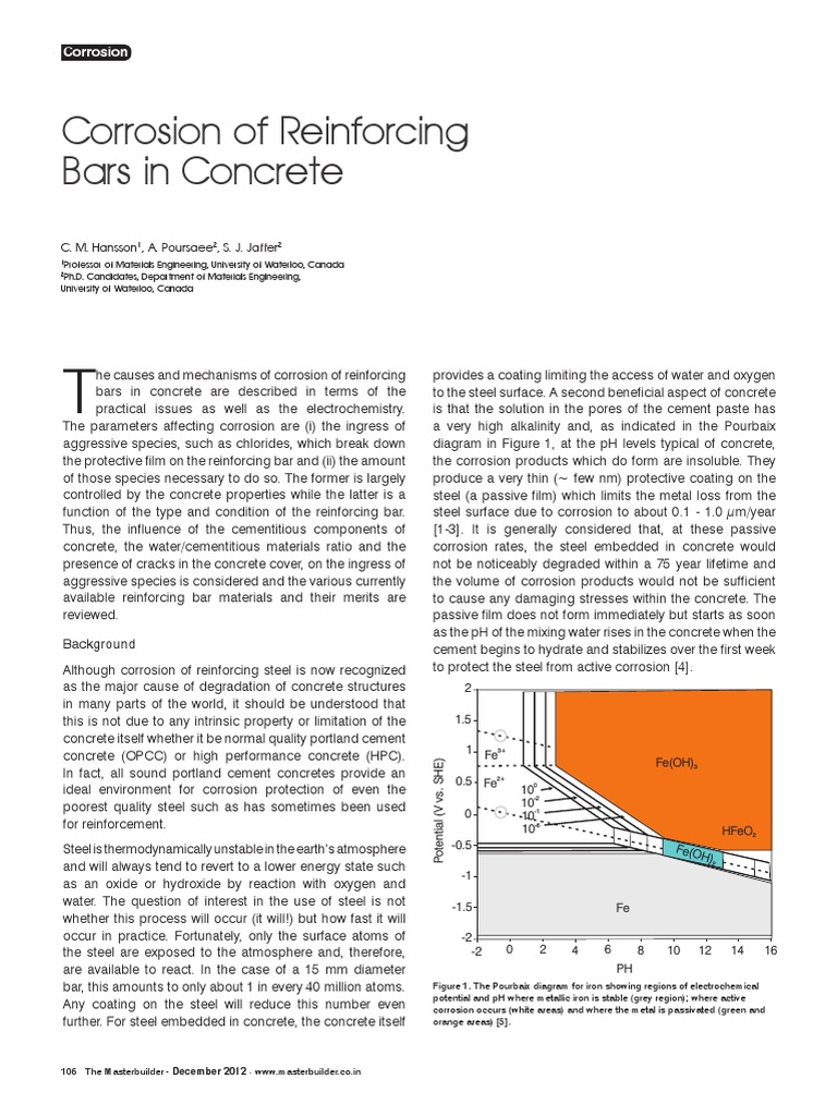 Corrosion of Reinforcing Bars in Concrete | PDF | Corrosion | Galvanization