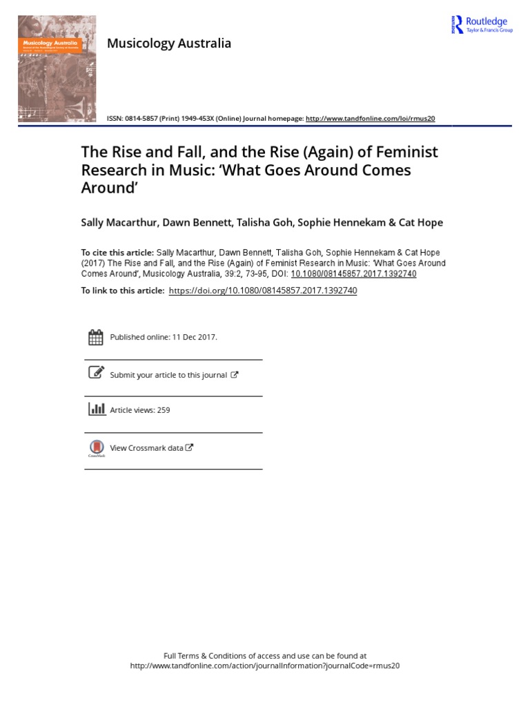 The Rise and Fall and The Rise Again of Feminist Research in Music What ...