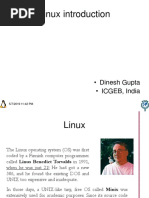 Linux Introduction: - Dinesh Gupta - ICGEB, India