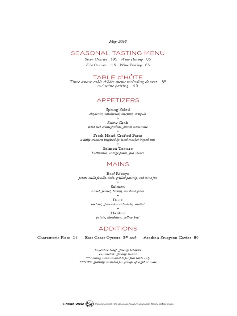 Raymonds Food Menu PDF Menu Cooking