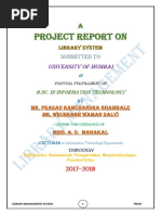 Project Report On: University of Mumbai