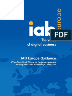 IAB Europe Guidance - Five Practical Steps to Comply With EU EPrivacy Directive