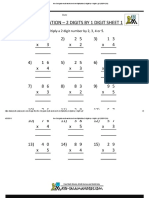 Free 3rd Grade Math Worksheets Multiplication 2 Digits by 1 Digit 1
