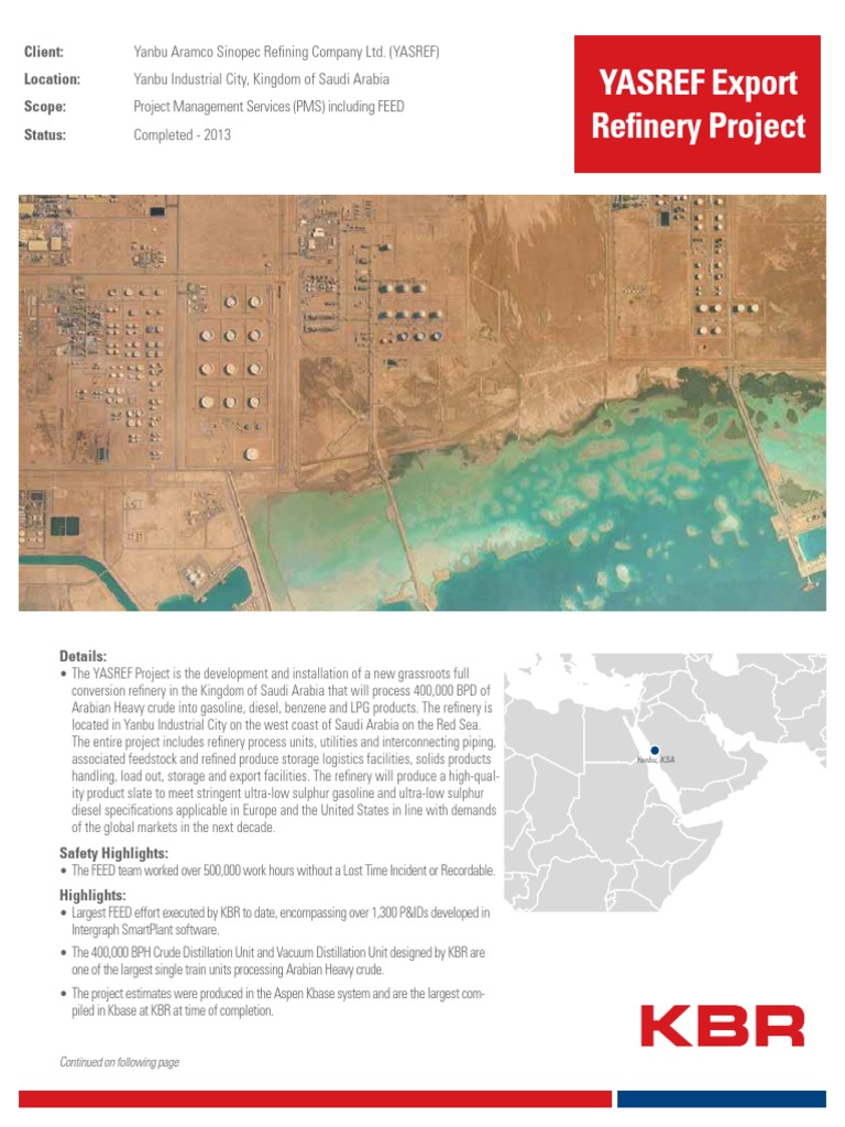 YASREF Yanbu Refinery Project Overview | PDF | Oil Refinery | Petroleum ...