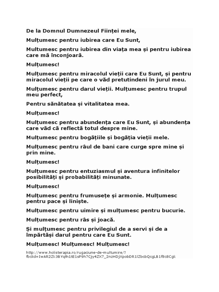 Rugaciune De Multumire