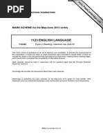 1123 English Language: MARK SCHEME For The May/June 2013 Series